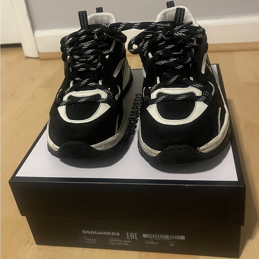 DSQUARED2 Black and White Sneakers